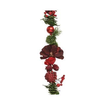 Couronne 1,5 m pommes de pin rouges