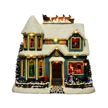 Maison lumineuse de village de Noël - 22 x 36 X 32,5 cm