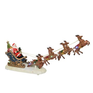 Traineau de Père Noël lumineux - 7 X 33,5 X 14 cm