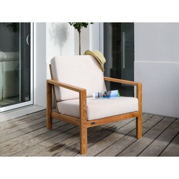Fauteuil Divano - Médicis - Beige et Bois