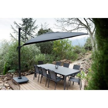 Parasol déporté - 3x3m - Anthracite/Anthracite chiné