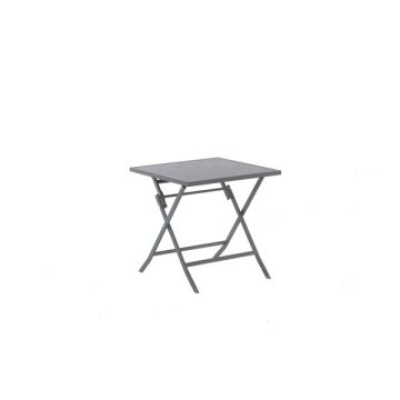 Table pliante Piquey - MWH - Gris mat /créalite béton - 71x71x71 cm