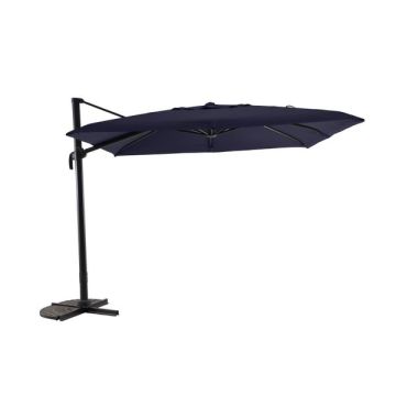 Parasol déporté - 3x3m - Anthracite/Bleu nuit