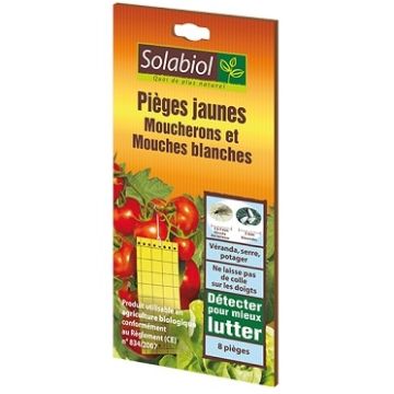 PIÈGES JAUNES MOUCHERONS ET MOUCHES BLANCHES X8 - SOLABIOL