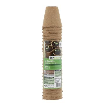 Godets ronds biodégradables - Teragile - Ø 6 - Lot de 24 pots