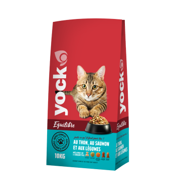 Croquettes Yock Equilibre pour chat - Thon, saumon et légumes - 10 kg
