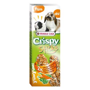 Sticks Crispy Carottes & Persil pour Lapins et Cobayes - Versele-Laga - 110 g