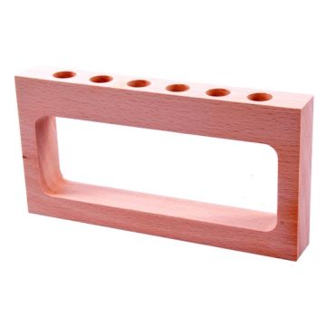 Support droit 6 tubes - Le Monde en tube - bois naturel