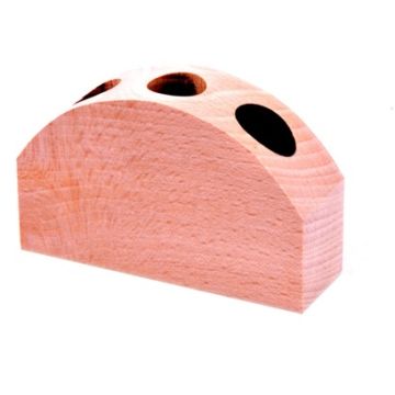 Support pour 3 tubes - Le Monde en tube - bois naturel 