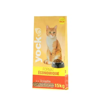 Croquettes Yock pour chat - Format économique - A la volaille - 15 kg