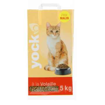 Croquettes Yock pour chat - Format économique - A la volaille - 5 kg