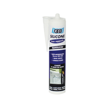 Silicone tous supports sanitaires - GEB - Transparent - 280 ml