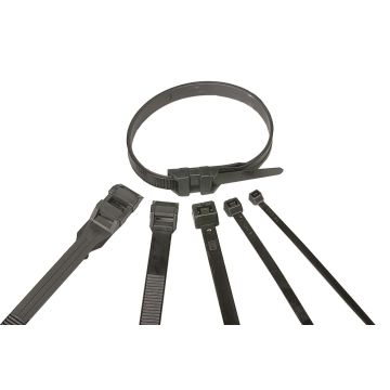 Colliers de serrage - 180 x 9 mm - Noir - x 25