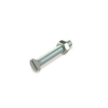 Boulon Tête fraisée fendue - Acier zingué - M6 x 80 mm - Blister de 6 pièces
