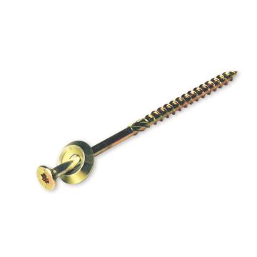 Vis de charpente TX avec rondelle - En acier zingué bichromaté T40 - 8 x 220 mm - 1 pièce