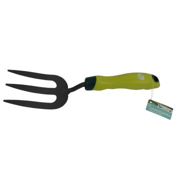 FOURCHE À FLEURS ACIER POIGNÉE BI-MATIÈRE - MAGASIN VERT