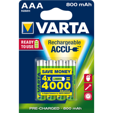 Piles rechargeables AAA 800 MAH - Varta