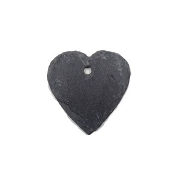 Etiquette coeur en ardoise - Comptoir Botanique - 7 x 7 cm