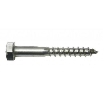 Vis à bois x100 tête hexagonale Tirefond - LE BIHAN INOX - 6 x 50 mm 