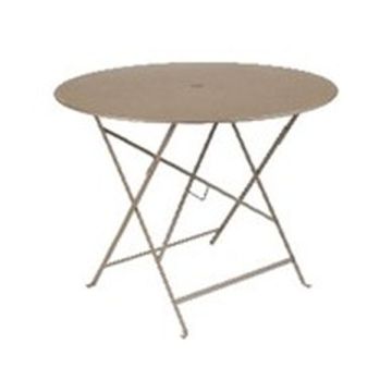 Table pliante Bistro - Fermob - Ø 96 cmH 74 cm - Métal - Muscade