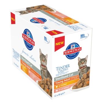 Aliment chat Science Plan Jeune Chat stérilisé Pack Mixte 2 saveurs - Hill's - 12 x 85 g