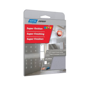 Feuilles abrasives anti-encrassement Grain 180 NORTON EXPERT - 23 x 28 cm 