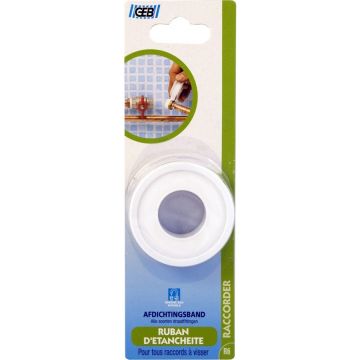 Ruban d'étanchéité standard - GEB - Blanc - 12 mm x 12 m x 0.075 mm 