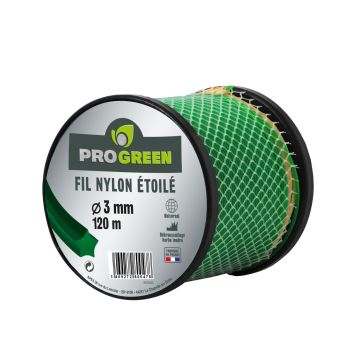 Fil Nylon étoilé - Progreen - vert - Ø 3mm x 120m 