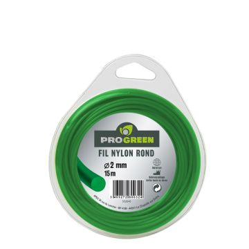Fil Nylon rond - Progreen - vert fluo - Ø 2mm x 15m