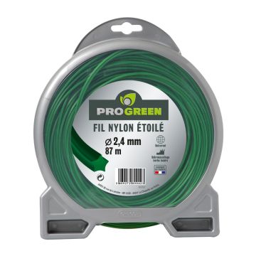 Fil Nylon étoilé - Progreen - vert - Ø 2.4mm x 87m 
