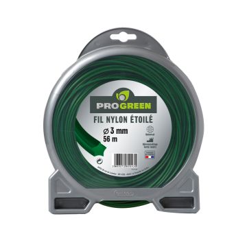Fil Nylon étoilé - Progreen - vert - Ø 3mm x 56m 