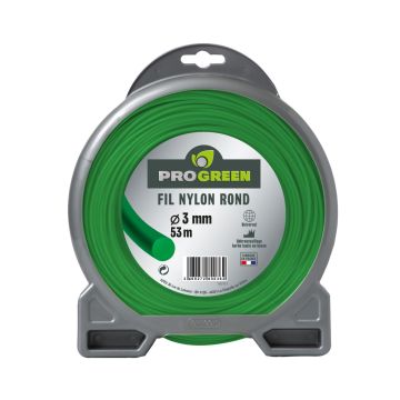 Fil Nylon rond - Progreen - vert fluo - Ø 3mm x 53m