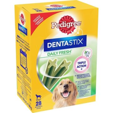 Dentastix fresh bâtonnets hygiène bucco-dentaire pour grands chiens - Pedigree - 28 sticks - 1,08 kg