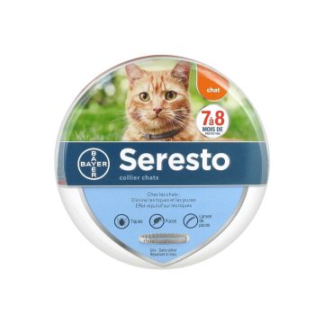 Collier pour chats antiparasitaire - Seresto - 8 mois de protection - 38 cm