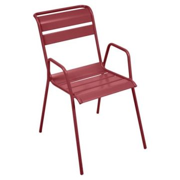 Fauteuil bridge empilable Monceau - Fermob - Rouge Piment
