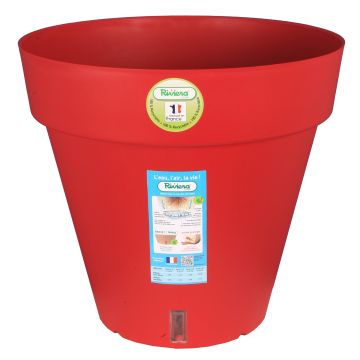 Pot de fleurs Loft rond - Riviera System - Rouge - Ø 30 x 27 cm