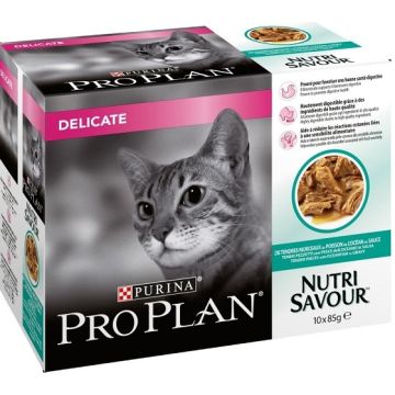 Effilés en sauce pour chat Delicat Nutrisav - Proplan - poisson - 10x85 gr