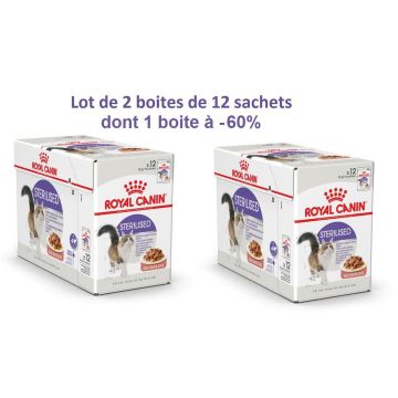 Bouchées en sauce pour chat stérilisé -Royal Canin - lot 2 boîtes de 12 sachets