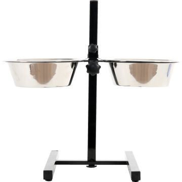 Support réglable avec 2 écuelles inox 25 cm - Zolux