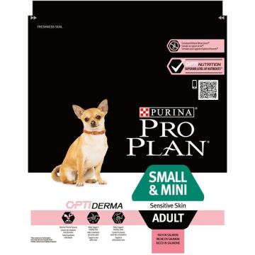 Croquette pour chien Small & mini adult sensitive skin Optiderma - Proplan - saumon - 3 kg