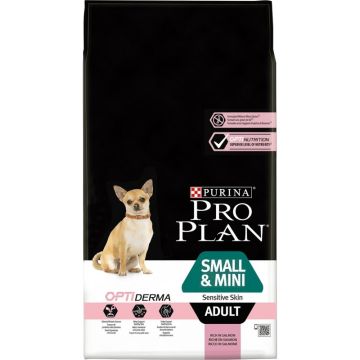 Croquette pour chien Small & mini adult sensitive skin Optiderma - Proplan - saumon - 7 kg