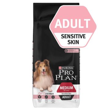 Croquette pour chien Medium adult sensitive skin Optiderma - Proplan - saumon - 14 kg 