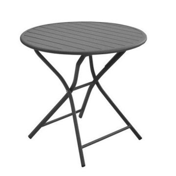 Table guéridon ronde pliante - Gris - Ø80 cm