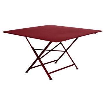 Table carrée pliante Cargo - Fermob - 128 x 128 cm - Rouge Piment