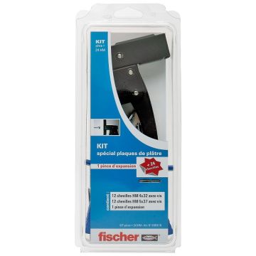 Kit spécial plaque de plâtre - Pince + 24 chevilles HM - Fischer 