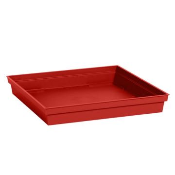 Soucoupe - Toscane - Carrée - L 32.6 cm - Rouge rubis 