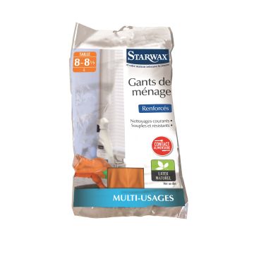 Gants de ménage renforcés - Starwax - Taille 8