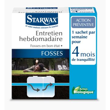 Entretien hebdomadaire pour fosses septiques - Starwax - Boite de 18 sachets de 25 gr