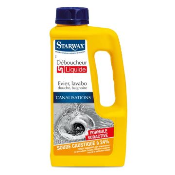 Déboucheur liquide à la soude pour canalisations - Starwax - Bidon de 1 L
