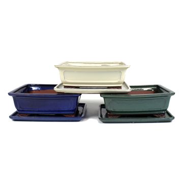 Pot basic classic rectangle - 25 cm avec plateau